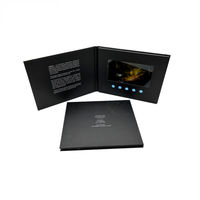 Brochure vidéo de haute qualité de 7 pouces avec écran LCD, carte de vœux vidéo personnalisée noire pour la publicité et le marketing