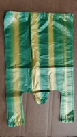 Sacs à emporter en plastique HDPE biodégradable avec poignées, soufflets latéraux et impression en héliogravure, modèle personnalisé