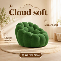 Canapé inclinable rembourré écologique, style Chesterfield moderne, forme bulle, canapé à compression, une ou deux places