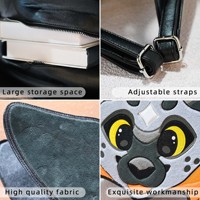 Sac à dos en PU personnalisé en forme d'animal 3D, style Kawaii, en peluche, motif loup, sac à main irrégulier pour femme, fabriqué sur mesure