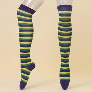 Calcetines Holgados Personalizados <span class=keywords><strong>de</strong></span> Mardi Gras, Medias a Rayas, Calentadores <span class=keywords><strong>de</strong></span> Piernas <span class=keywords><strong>de</strong></span> Invierno, Poliéster Suave, Accesorios <span class=keywords><strong>de</strong></span> <span class=keywords><strong>Disfraces</strong></span> para Fiestas <span class=keywords><strong>de</strong></span> <span class=keywords><strong>Carnaval</strong></span> para Adultos - Product Image 5