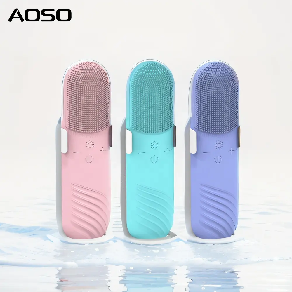 Factory Electric Wholesale IPX7 Waterproof Facial Machine With Storage Stand High Frequency Vibration Facial Cleansing Brush