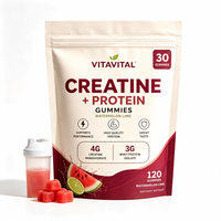 Gummies de Créatine Protéinée Marque Blanche OEM Saveur Pastèque Citron Vert Créatine Monohydrate Isolat de Protéine de Lactosérum Gestion de l'Énergie