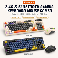 Combo clavier et souris sans fil pour jeux 2.4G 8000 DPI 98 touches 26 touches anti-ghosting pour PC Gamer