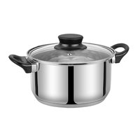 Ensemble de casseroles et poêles en acier inoxydable, casserole, casserole à lait avec couvercle en verre, poignée robuste et confortable
