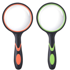 ऑप्टिकल सफेद ग्लास लेंस रबर हैंडल ड्रॉप-प्रूफ बुजुर्ग मैग्नीफायर पोर्टेबल प्लास्टिक हैंडहेल्ड 10x आवर्धक ग्लास पढ़ने - Product Image 2