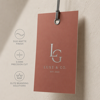 Étiquettes en papier blanc givré opaque chic de 0,5 mm avec œillet argenté renforcé en feuille d'argent holographique, étiquettes de luxe pour maillots de bain Zhejiang
