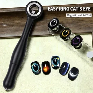 Bâtonnet magnétique 3-en-1 pour ongles, perles de verre effet trou noir, outil de nail art œil de chat français pour vernis gel magnétique, manucure DIY et salon - Product Image 3