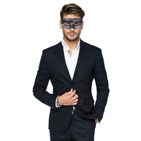 Masques en métal noir et or vénitien pour femmes et hommes, pour Halloween, légers, accessoires pour bal masqué - Option de logo personnalisé pour homme élégant