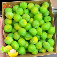 Saveur de citron vert amusant gelée de fruits pelées revêtement de sucre citron gommeux en vrac bonbons super aigres collations en gros