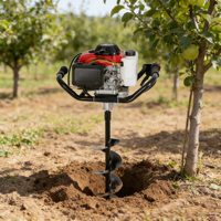 Tarière thermique industrielle 63 cm³ 2,4 kW 2 temps en métal pour le creusement de trous de clôture