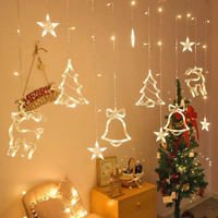 Guirlandes lumineuses LED de Noël transfrontalières avec forme de cloche en forme d'élk, étanches IP44, contrôle par minuterie, ambiance multicolore pour la décoration festive