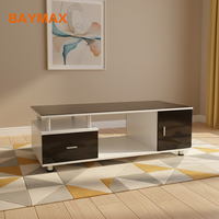 Table Basse Design Moderne Laquée pour Salon avec Tiroir Coulissant et Meuble TV Assorti