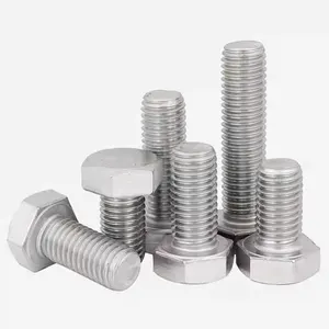 Stainless bolt M12 M14 M16 M20 M24 M30 screw and fastener Standard Hex head bolt stainless steel nut and screws