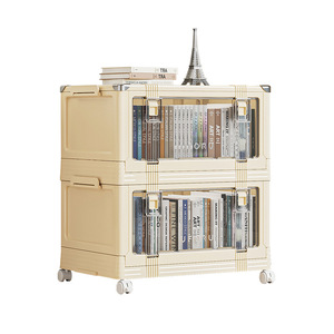 Stackable Mobile Storage Cabinet With Wheels And Clear Door For Books And Classroom Use - Product Image 3
