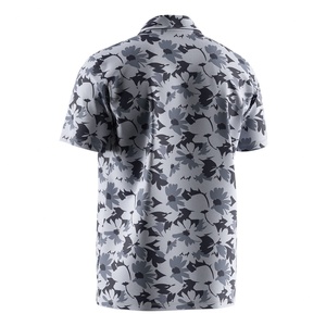 Polo personnalisé à sublimation, chemise hawaïenne décontractée à fleurs pour hommes, vêtements de plage - Product Image 4