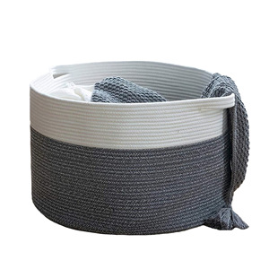 Panier de rangement en tissu tissé, panier à linge pliable, organisateur écologique avec poignées, grande capacité, moderne et minimaliste pour la maison - Product Image 5