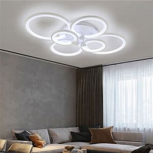 Vestíbulo del hotel, sala de estar, lámpara colgante de oro moderna nórdica barata, lámpara colgante Led redonda de aluminio, lámpara de araña acrílica - Product Image 1