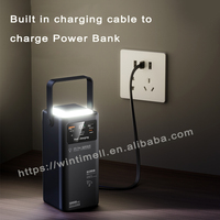 Nouvelle batterie externe d'extérieur 50000 mAh avec 4 câbles intégrés, charge rapide PD 22,5 W, poignée lampe torche et éclairage LED