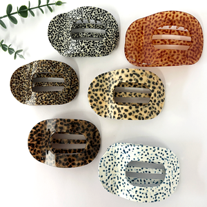 Pinza de Pelo de Acetato Plana Grande de 10cm, Nueva Moda <span class=keywords><strong>2026</strong></span>, Color Sólido Simple, Pinza de Pelo con Estampado de Leopardo, Accesorios de Pelo de Alta Gama - Product Image 3