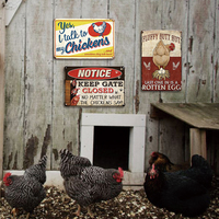 Letreros de Metal con Diseño de Pollo Personalizado, Placas de Metal Vintage con Huevos Divertidos, Decoración de Animales de Granja