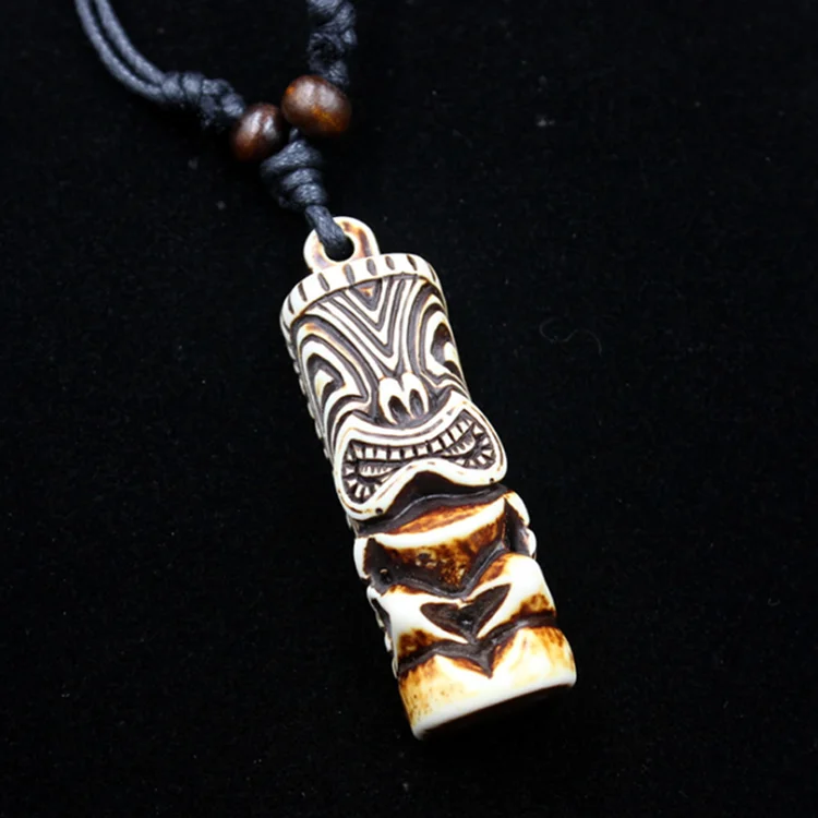 Hot Sale Maya necklace yak bone necklaces Indian pendant Primitive tribes jewelry Handmade TIKI Choker for surfing
