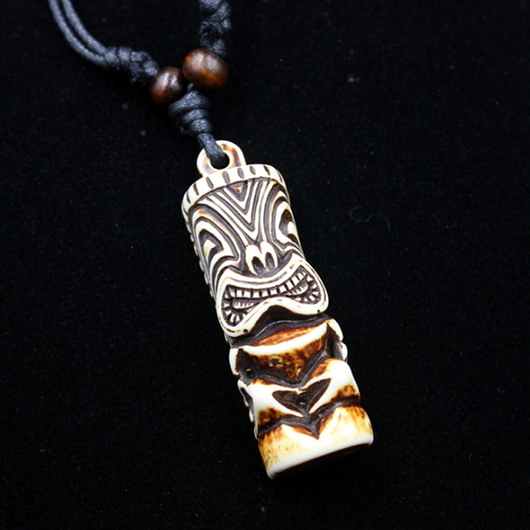 Hawaiian Tiki Mana Surfer Pendant-Unisex Tribal Cord Necklace | eBay