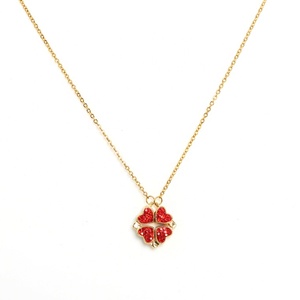 Bijou tendance personnalisé plaqué or 18 carats Collier trèfle à quatre feuilles en forme <span class=keywords><strong>de</strong></span> cœur avec aimant diamant et <span class=keywords><strong>amitié</strong></span> pour la Saint-Valentin - Product Image 5