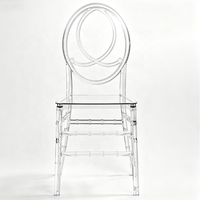 Chaises d'hôtel empilables en acrylique transparent monobloc pour événements et réceptions en extérieur