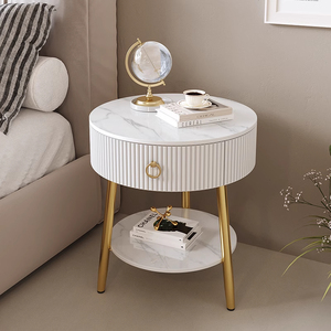 <span class=keywords><strong>Mesita</strong></span> de <span class=keywords><strong>Noche</strong></span> Moderna y Sencilla de <span class=keywords><strong>Metal</strong></span> con Tablero de Piedra y Cajón para Apartamento, Dormitorio y Uso Doméstico - Product Image 1