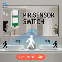 Interrupteur de lumière à détecteur de mouvement PIR intelligent radar personnalisé 12V 5A 60W pour miroir de salle de bain