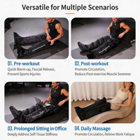 Bottes de thérapie par compression d'air pour la récupération, machine de massage pour drainage lymphatique, masseur de jambes, circulation sanguine, pression de 30 à 240 mmHg