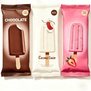 บรรจุภัณฑ์ไอศกรีมแบบพิมพ์ลายตามสั่ง เกรดอาหาร ถุงพลาสติกสำหรับอาหารแช่แข็ง ถุงอลูมิเนียมฟอยล์ปิดผนึกด้านหลังสำหรับไอติมแท่ง รับผลิตแบบ OEM - Product Image 5