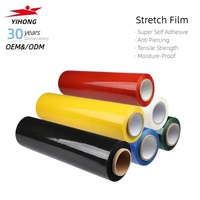 Film étirable en rouleau jumbo YIHONG LLDPE 20 microns 500 mm 50 kg imprimé transparent PE pour palettes, résistant à l'humidité, usage industriel