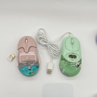 Souris de papeterie la plus vendue, souris créative en plastique avec ornements, cadeaux, divers animaux flottants, souris sans fil à liquide aquatique
