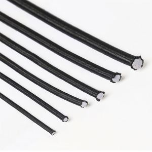 Cordón Elástico de Poliéster/Hilo Elástico Importado de Alta Elasticidad, Color Negro/Blanco, de 2-5 mm, Marca Stock Yusen D1, para Ropa, Cordones de Zapatos y Bolsos - Product Image 2