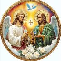 Quadro Rotondo Religioso Sacro con Gesù, Stampa a Olio, Decorazione da Tavolo, Artigianato in Resina, Souvenir Regalo - Offerta Speciale