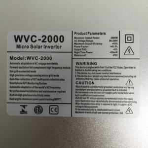 Microinversor Solar Fotovoltaico Conectado a la Red WVC-2000, Impermeable IP65, 2000W, Comunicación NFC y WIFI, Individual, para Sistemas Fotovoltaicos de Hogar y Oficina - Product Image 5