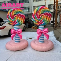 Magasin de bonbons à l'extérieur des accessoires publicitaires bonbons sucette gonflable, ballon de bâton de bonbons gonflable à vendre