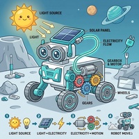 Kit de Construcción de Robot Solar Educativo 16 en 1, Experimento Científico STEM, Ensamblaje DIY, Juguete de Construcción Robótica Alimentado por Luz Solar