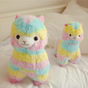 Juguete de felpa suave para niños, Llama arcoíris, muñeco de Alpaca, lana pequeña, <span class=keywords><strong>animal</strong></span> de peluche, cojín de almohada - Product Image 2