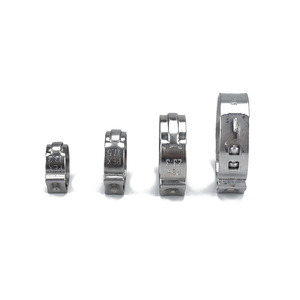 Abrazadera de manguera PEX de acero inoxidable de 13.3, 17.5, 23.3, 28.6 mm, tipo orejeta simple, para accesorios de tuberías de plomería - Product Image 1