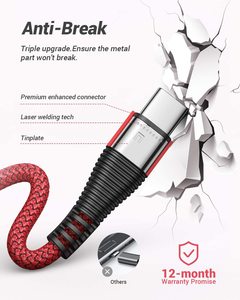 6.6ft 3 in1 Braid đa <span class=keywords><strong>USB</strong></span> Adapter sạc 1.2m Cáp 2.4A - Product Image 2