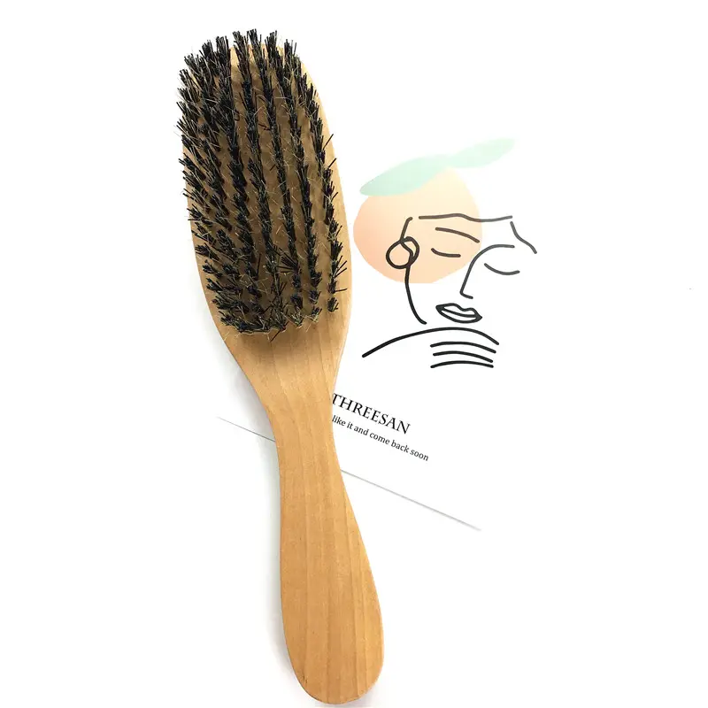 Hot Wave Wood Hard Bristles Hair Styling Comb Brush