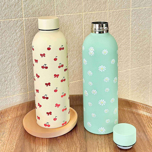 Mug isotherme en acier inoxydable 500 ml, design cerise et tulipe, mignon, à petite ouverture, sous vide, pour boissons chaudes et froides, idéal pour l'hiver - Product Image 3