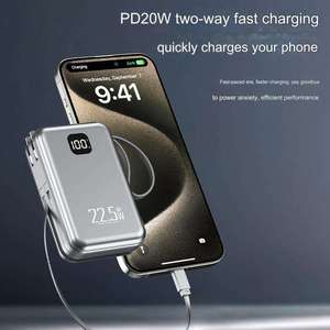 Banco de Energía de Carga Rápida de 20000 mAh, Cargador Portátil con Cable para Teléfono - Product Image 5
