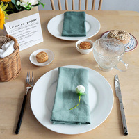 Serviettes en lin personnalisées pour mariage Serviettes de table en lin pour cocktail Serviettes de table unies du fabricant