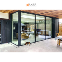 WANJIA usine de gros évalué en aluminium portes coulissantes en verre aluminium portes patio en verre portes patio extérieures coulissantes