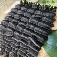Paquetes de Cabello Humano Natural Virgen Vietnamita al por Mayor 12A Ondulado Profundo, Extensiones de Cabello Humano Natural Ondulado Profundo