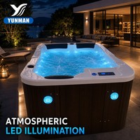 Bain à remous rectangulaire autoportant YUNMAN en acrylique Balboa pour jardin extérieur, spa de massage, baignoire 60 gal+